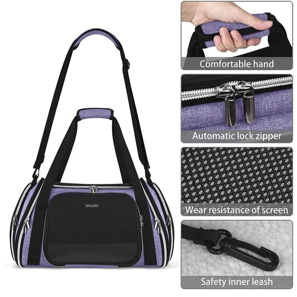 BAGLHER Pet Travel Carrier, Cat Carriers Dog Carrier for Small Medium Cat Or Dog - Picture 6 of 12